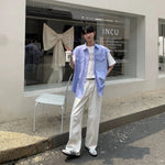 Solid Color Straight-leg Jeans