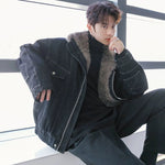 Denim Jacket with Fur Trim