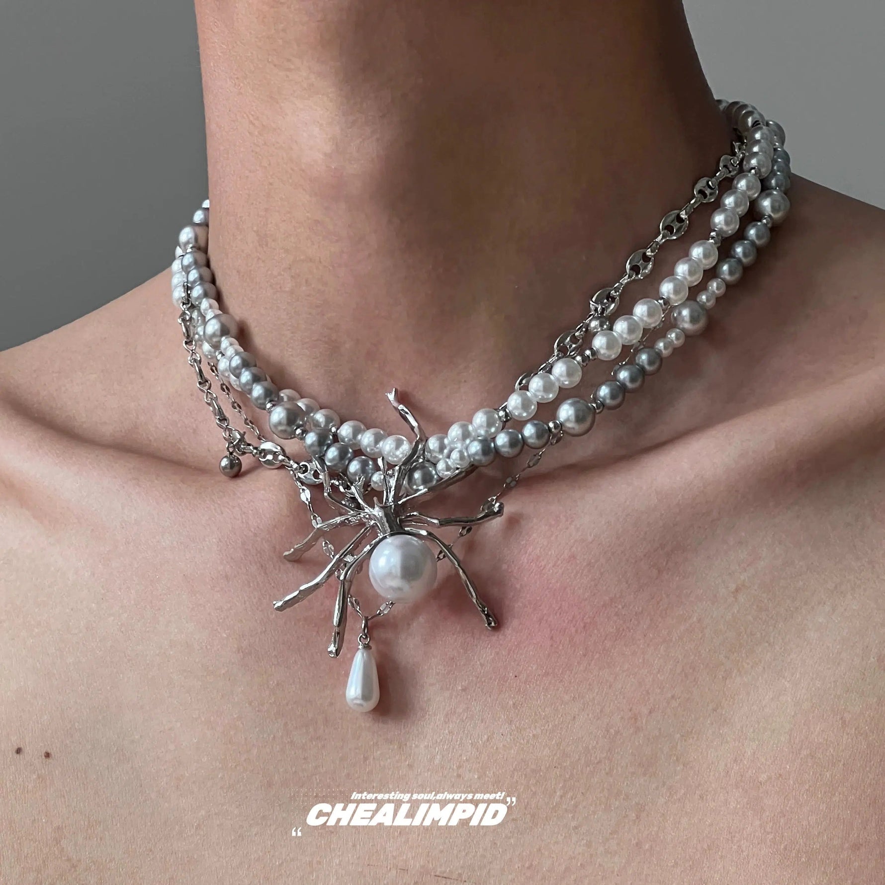 Spider Pendant Beaded Necklace