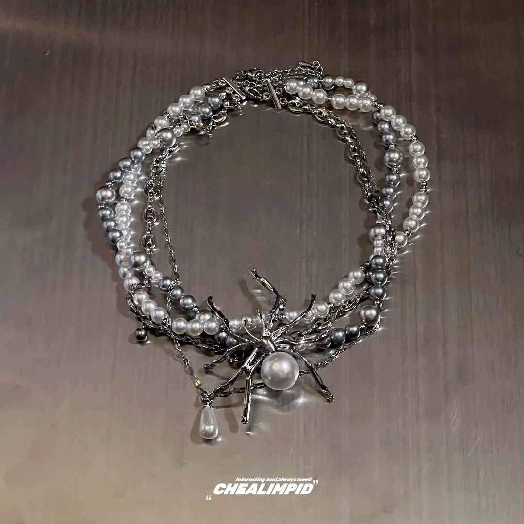 Spider Pendant Beaded Necklace