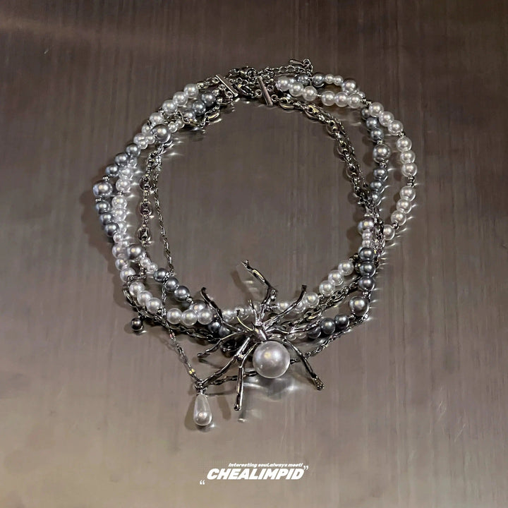 Spider Pendant Beaded Necklace
