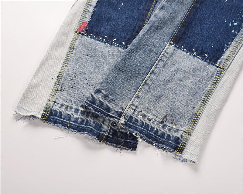 Splashing Ink Flared Straight Jeans