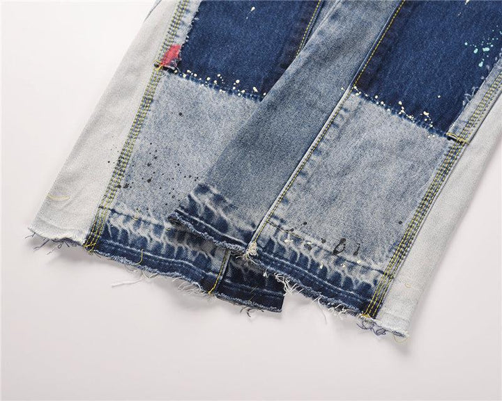 Splashing Ink Flared Straight Jeans