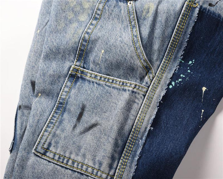 Splashing Ink Flared Straight Jeans