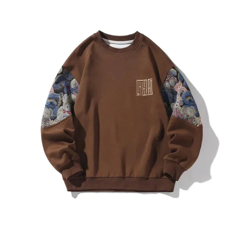 Spliced round Neck Sweatshirt