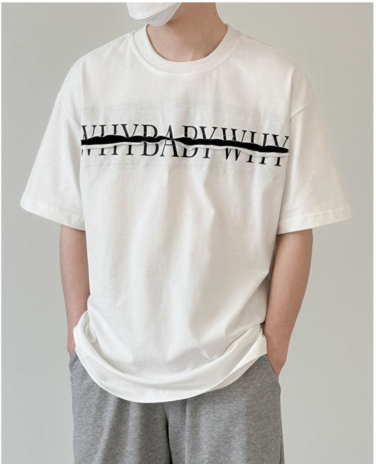 Split Printed Short-sleeved T-shirt