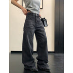 Distressed Wide-Leg Straight Jeans Pants 5