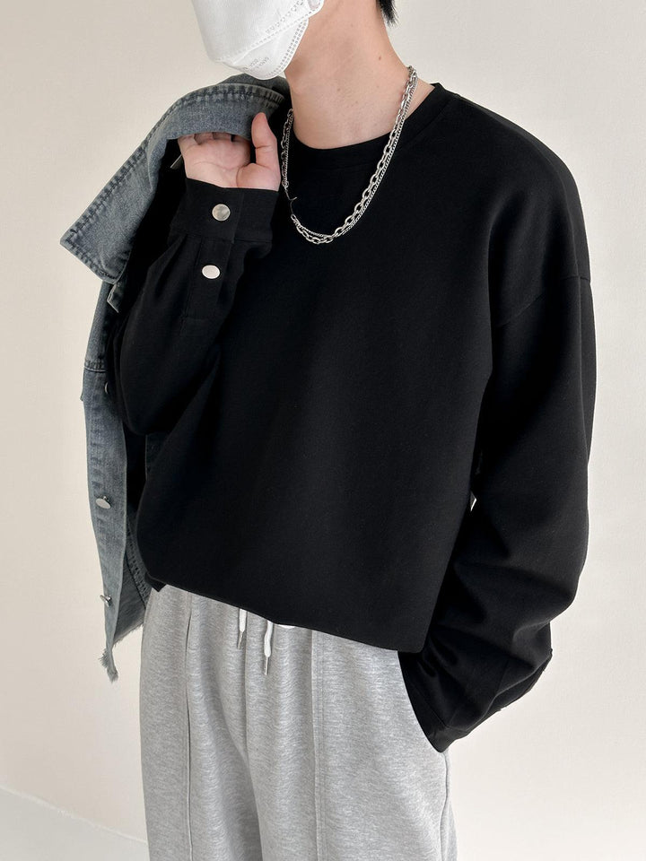 Spring and Autumn Bottoming Round Neck Shirt