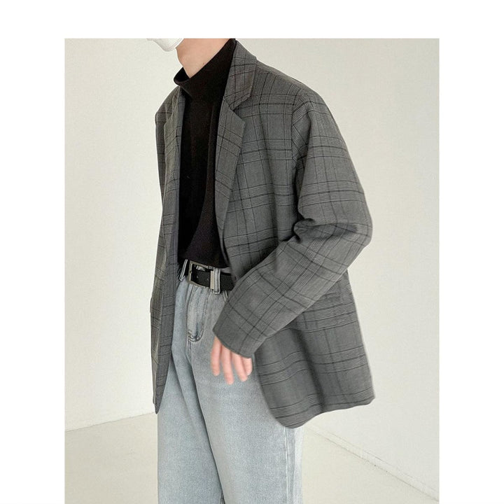 Spring and Autumn Plaid Suit Jacket