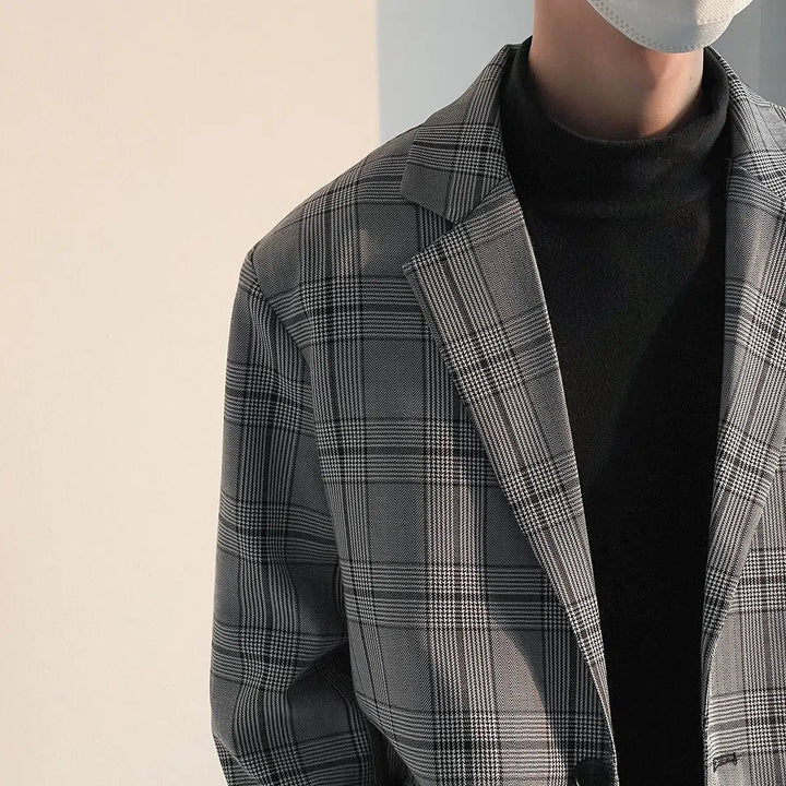 Spring and Autumn Plaid Suit Jacket