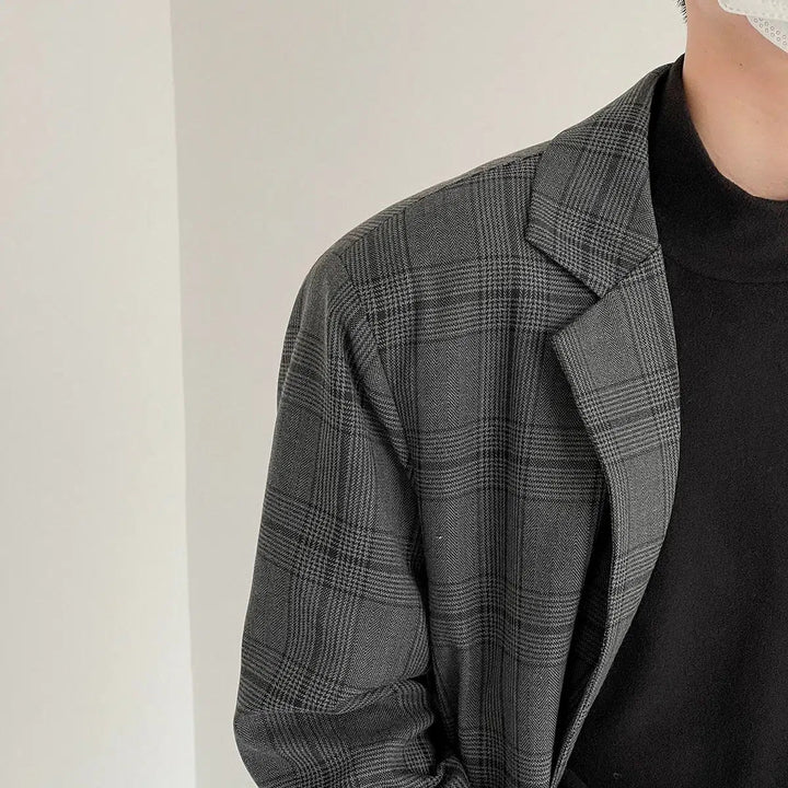 Spring and Autumn Plaid Suit Jacket