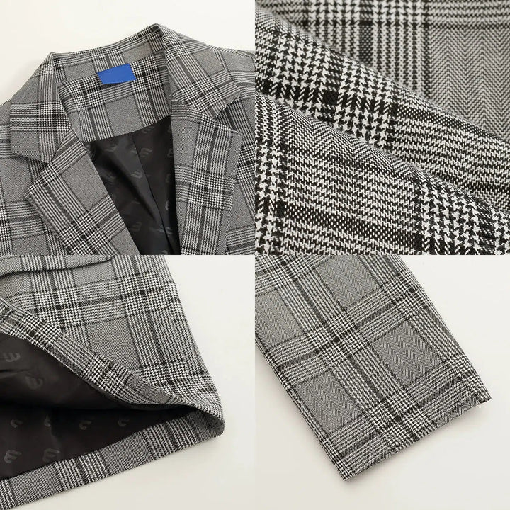 Spring and Autumn Plaid Suit Jacket