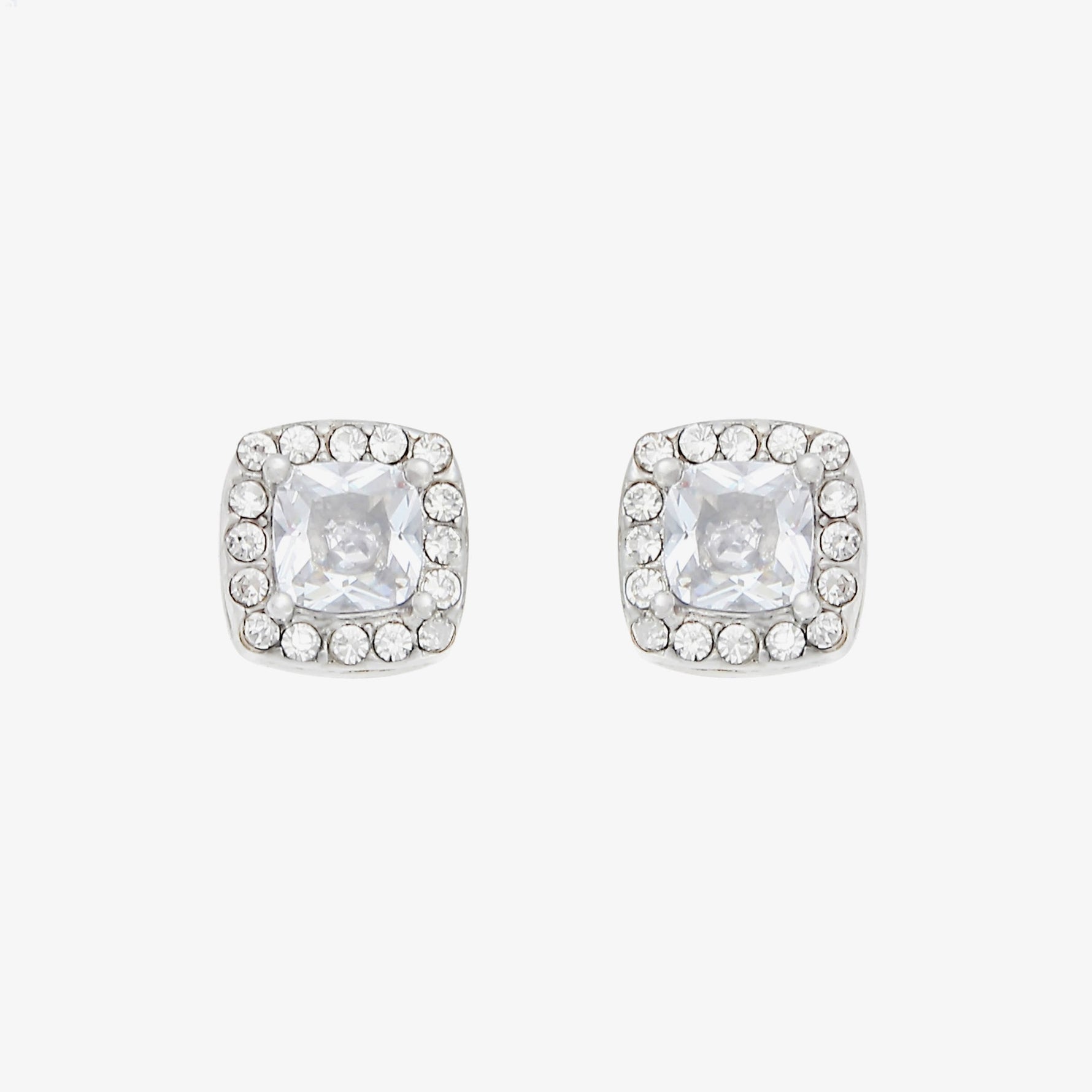 Square Crystal Stud Earrings