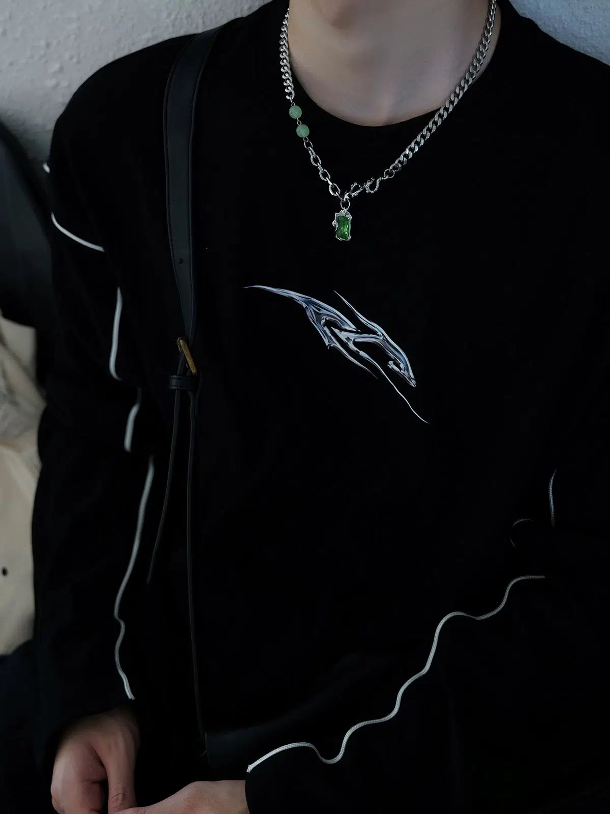 Square Diamond Jade Green Pendant Necklace