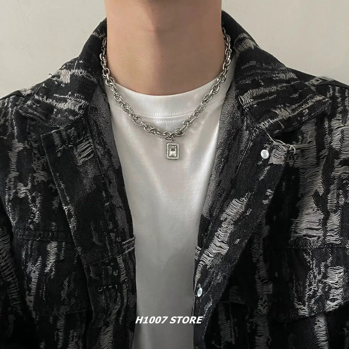 Square Diamond Pendant Necklace