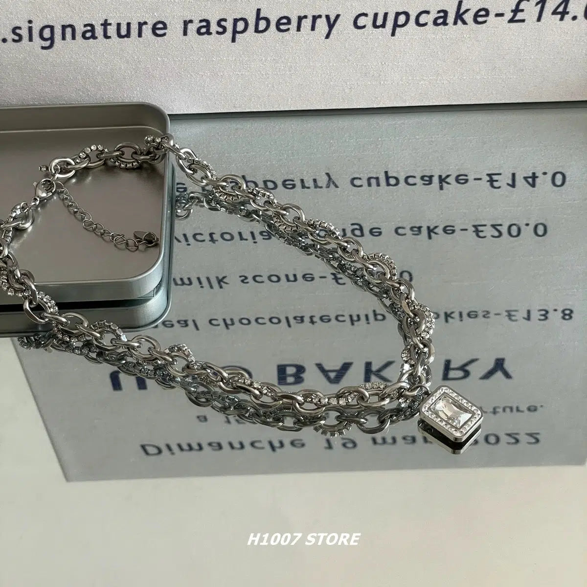 Square Diamond Pendant Necklace