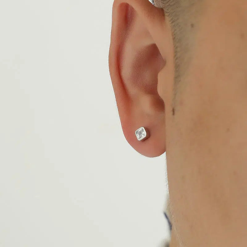 Square Diamond Stud Earrings