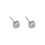 Square Diamond Stud Earrings