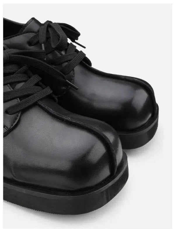 Square-Toe Lace-Up Casual Shoes