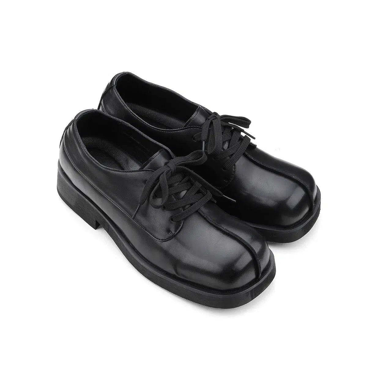 Square-Toe Lace-Up Casual Shoes