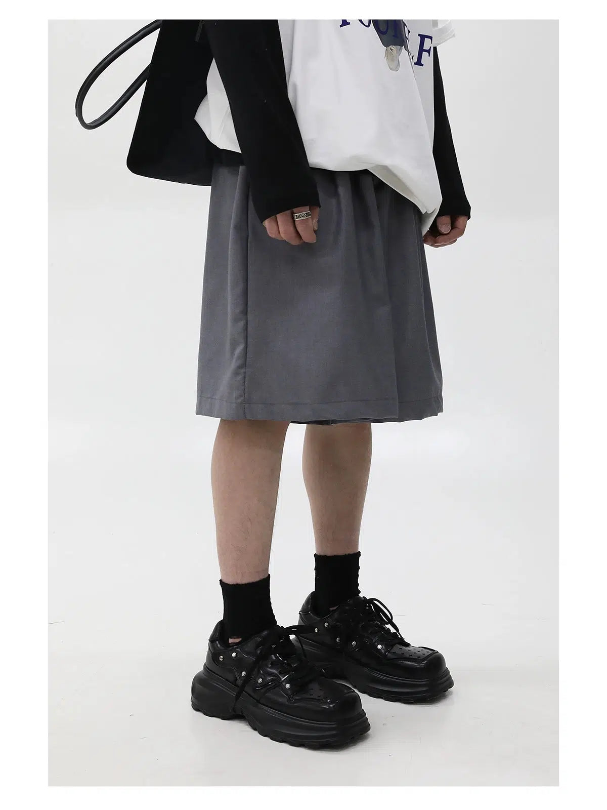 Square Toe Thick-Soled Rivet Shoes