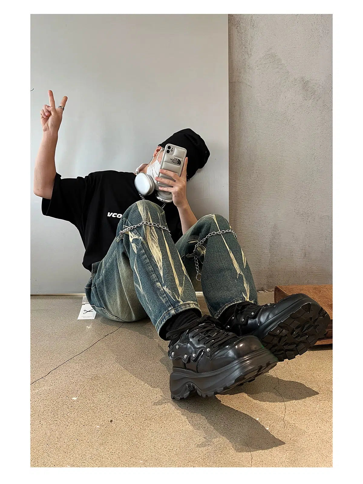 Square Toe Thick-Soled Rivet Shoes