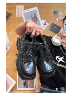 Square Toe Thick-Soled Rivet Shoes