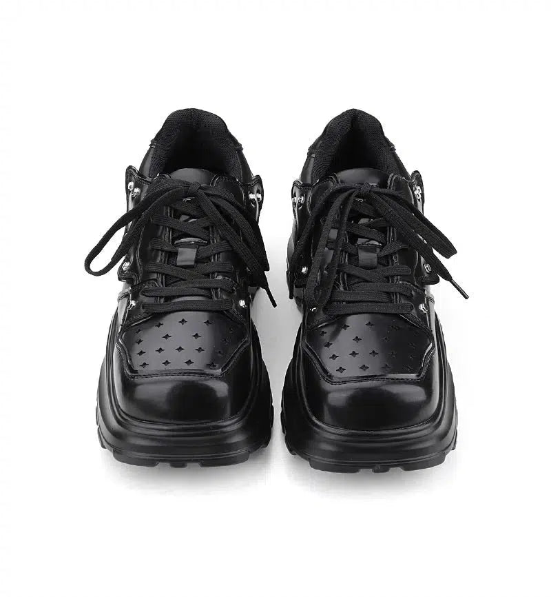 Square Toe Thick-Soled Rivet Shoes