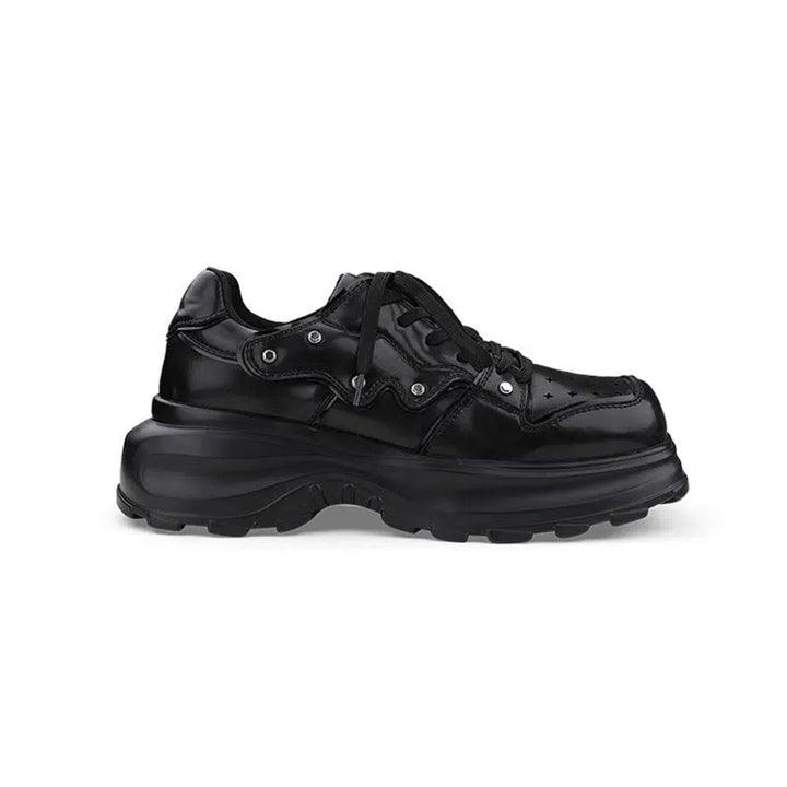 Square Toe Thick-Soled Rivet Shoes