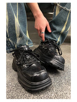 Square Toe Thick-Soled Rivet Shoes