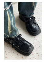 Square Toe Thick-Soled Rivet Shoes