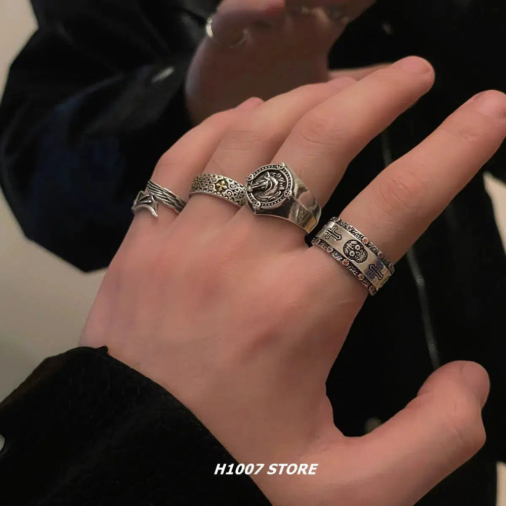 Stainless Steel Vintage Ring Set