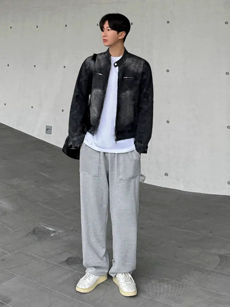 Stand Collar Denim Jacket