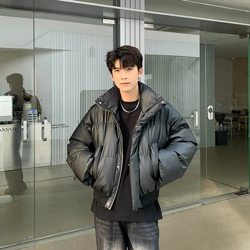 Stand Collar Padded Cotton Down Jacket