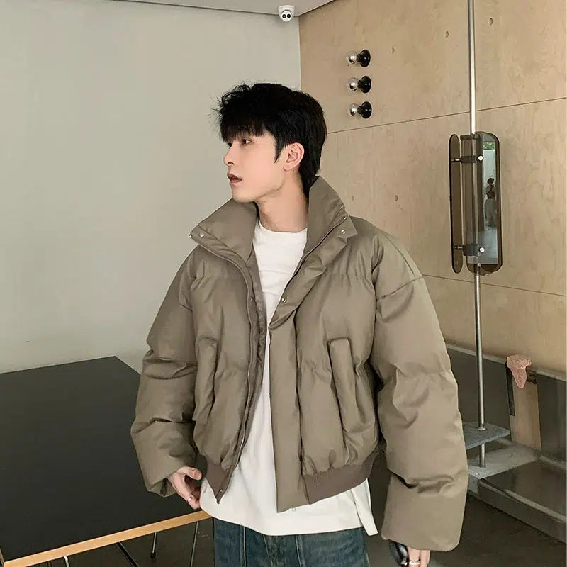 Stand Collar Padded Cotton Down Jacket