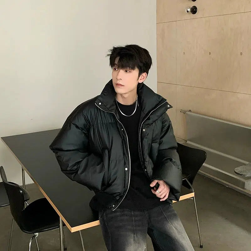 Stand Collar Padded Cotton Down Jacket