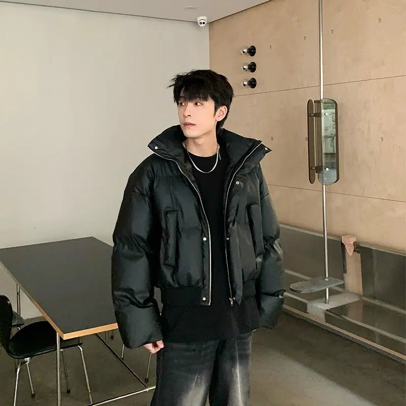 Stand Collar Padded Cotton Down Jacket