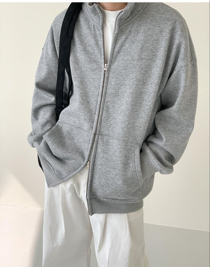 Stand Collar Zipper Cardigan Jacket