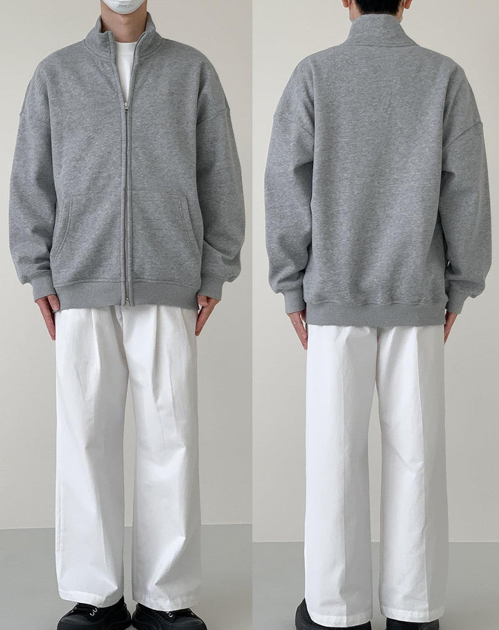 Stand Collar Zipper Cardigan Jacket