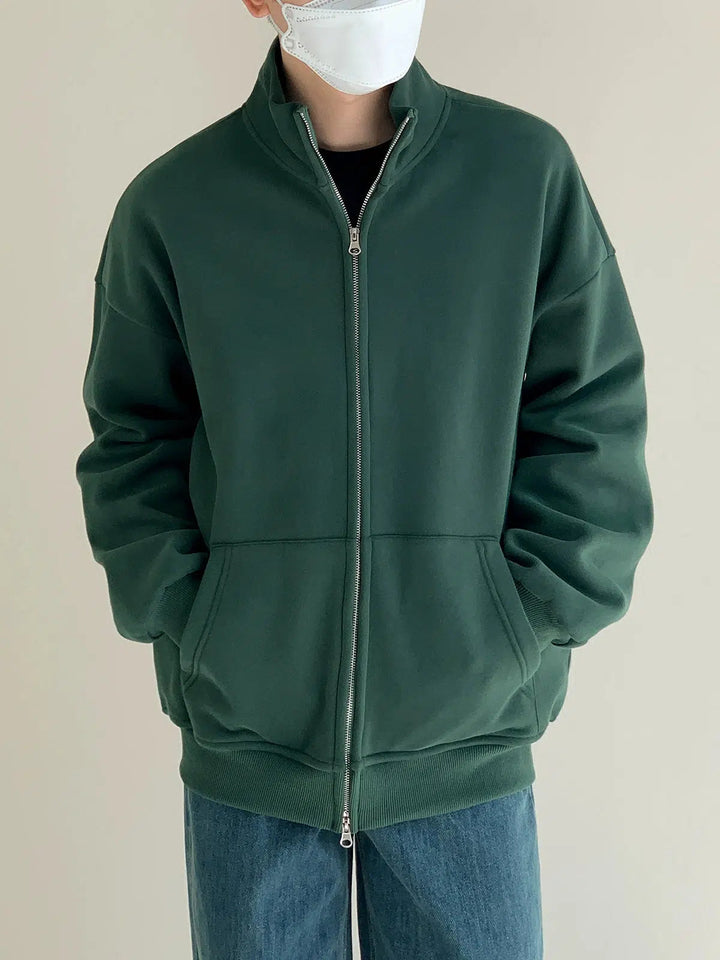 Stand Collar Zipper Cardigan Jacket
