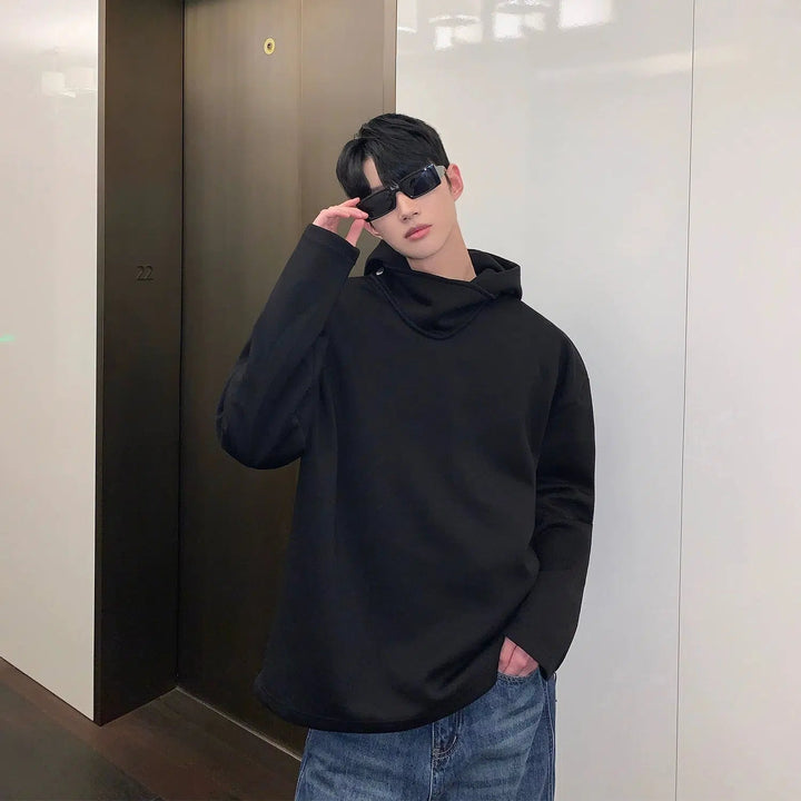 Stand-up Collar Hooded Sweatshirt