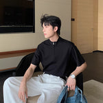 Stand-up Collar Polo Half-zip T-shirt