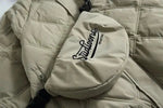 Stand-up Collar Puffer Jacket with Shoulder Bag