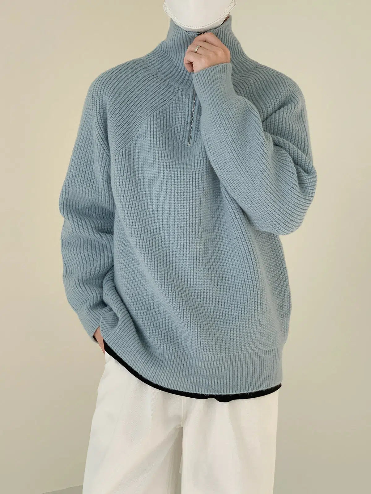 Stand-up Collar Turtle-Neck Sweater