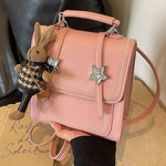 Star Accents Compact Leather Backpack