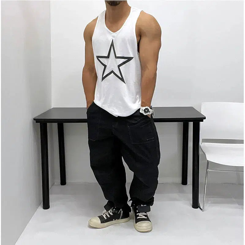 Star Graphic Sleeveless Vest
