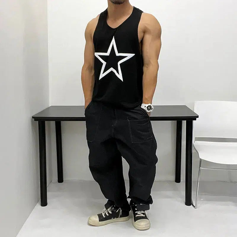 Star Graphic Sleeveless Vest
