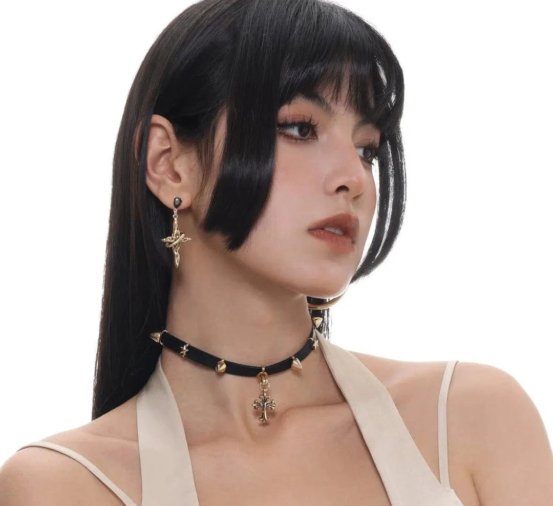 Star Moon Pendant Earrings