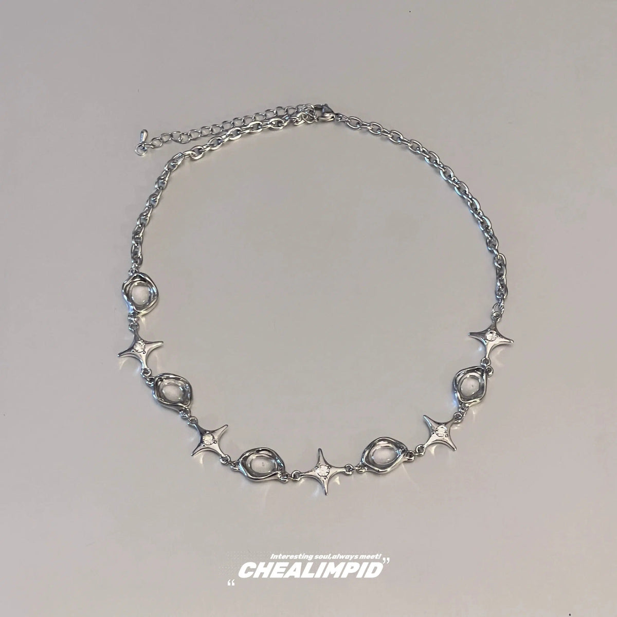 Star Oval Irregular Zircon Necklace