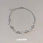 Star Oval Irregular Zircon Necklace